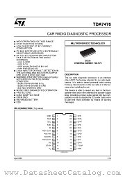 TDA7476 datasheet pdf ST Microelectronics