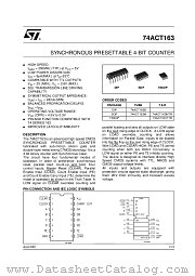 74ACT163MTR datasheet pdf ST Microelectronics