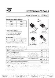 STPS30L60CR datasheet pdf ST Microelectronics