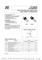 ST13007N datasheet pdf ST Microelectronics