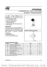 STB30NE06L datasheet pdf ST Microelectronics