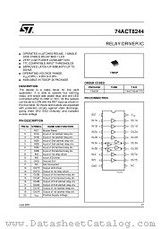 74ACT8244TTR datasheet pdf ST Microelectronics