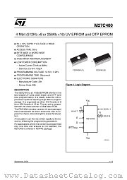 M27C400 datasheet pdf ST Microelectronics