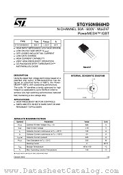 STGY50NB60HD datasheet pdf ST Microelectronics