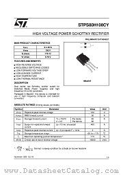 STPS80H100CY datasheet pdf ST Microelectronics