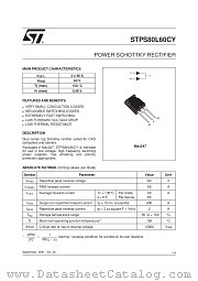 STPS80L60CY datasheet pdf ST Microelectronics