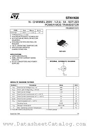 STN1N20 datasheet pdf ST Microelectronics