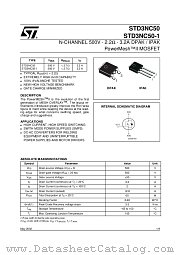 STD3NC50 datasheet pdf ST Microelectronics
