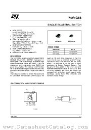 74V1G66CTR datasheet pdf ST Microelectronics