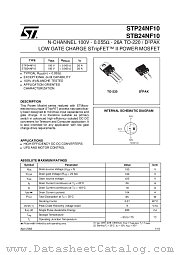 STB24NF10 datasheet pdf ST Microelectronics