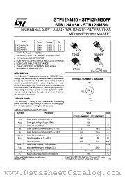 STB12NM50 datasheet pdf ST Microelectronics