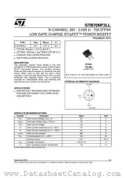 STB70NF3LL datasheet pdf ST Microelectronics