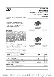 PD54003 datasheet pdf ST Microelectronics