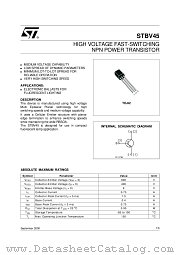 STBV45 datasheet pdf ST Microelectronics