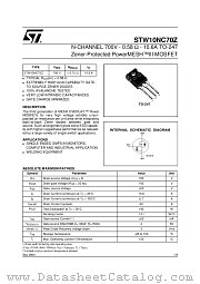 STW10NC70Z datasheet pdf ST Microelectronics