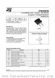 STB45NF06 datasheet pdf ST Microelectronics