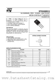 STW40NS15 datasheet pdf ST Microelectronics