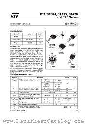 BTA26-800CW datasheet pdf ST Microelectronics