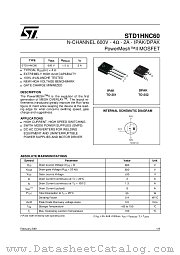 STD1HNC60-1 datasheet pdf ST Microelectronics