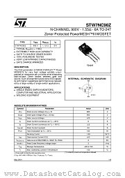 STW7NC90Z datasheet pdf ST Microelectronics