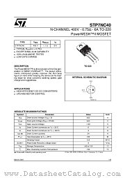 STP7NC40 datasheet pdf ST Microelectronics
