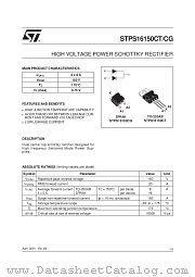 STPS16150CG datasheet pdf ST Microelectronics