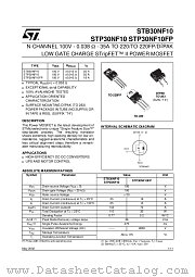 STB30NF10 datasheet pdf ST Microelectronics
