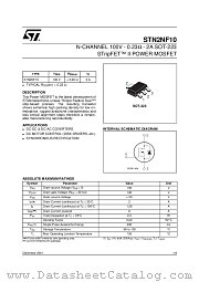 STN2NF10 datasheet pdf ST Microelectronics
