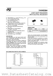 74VHC594M datasheet pdf ST Microelectronics