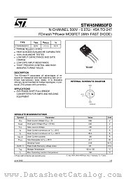 STW45NM50FD datasheet pdf ST Microelectronics