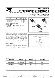 STB11NM60A-1 datasheet pdf ST Microelectronics