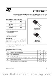 STTH12R06D datasheet pdf ST Microelectronics