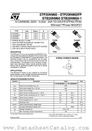 STP20NM60 datasheet pdf ST Microelectronics