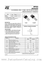 IRF634FP datasheet pdf ST Microelectronics