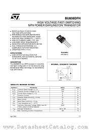 BU808DFH datasheet pdf ST Microelectronics