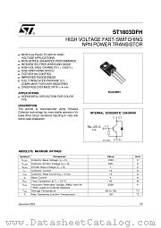 ST1803DFH datasheet pdf ST Microelectronics