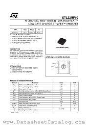 STL22NF10 datasheet pdf ST Microelectronics