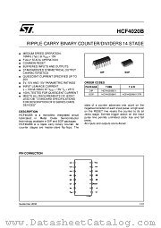 HCF4020BEY datasheet pdf ST Microelectronics