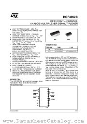 HCF4052BEY datasheet pdf ST Microelectronics