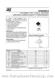 STB30NS15 datasheet pdf ST Microelectronics
