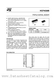 HCF4038BM1 datasheet pdf ST Microelectronics
