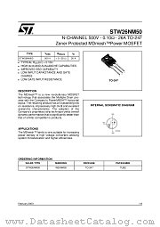 STW26NM50 datasheet pdf ST Microelectronics