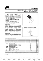 STW45NM60 datasheet pdf ST Microelectronics