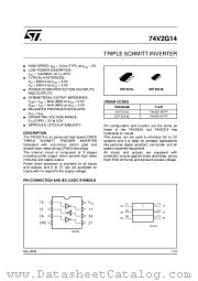 74V2G14CTR datasheet pdf ST Microelectronics