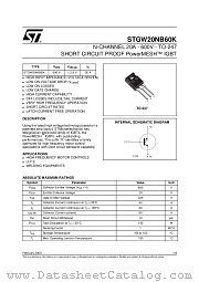 STGW20NB60K datasheet pdf ST Microelectronics