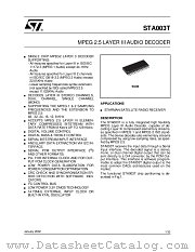STA003T datasheet pdf ST Microelectronics