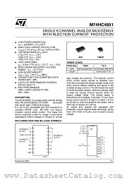 M74HC4851RM13TR datasheet pdf ST Microelectronics