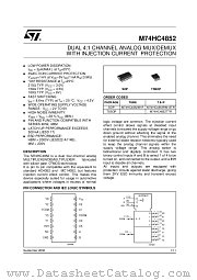 M74HC4852RM13TR datasheet pdf ST Microelectronics