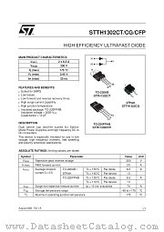 STTH1302CG datasheet pdf ST Microelectronics