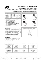 STP9NK60Z datasheet pdf ST Microelectronics